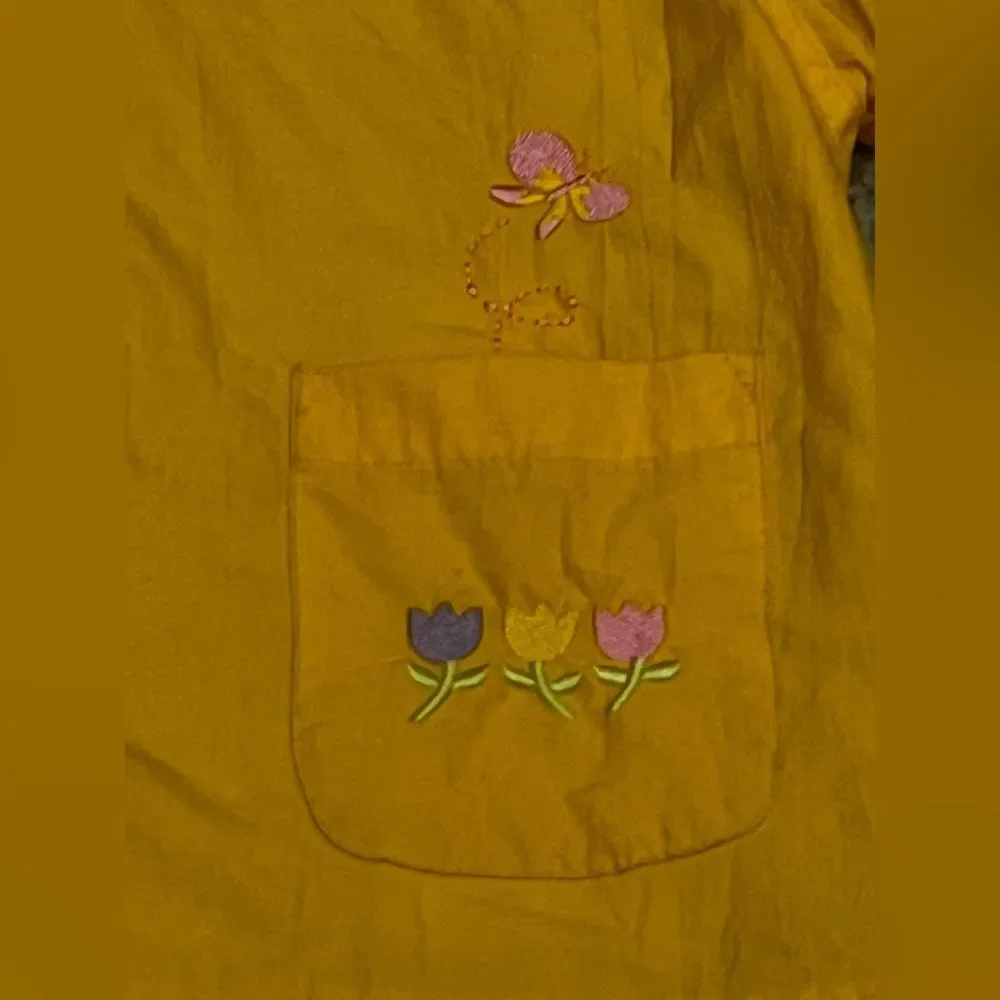 Y2K Carter's yellow light weight jacket with floral and butterfly embroidery 4T